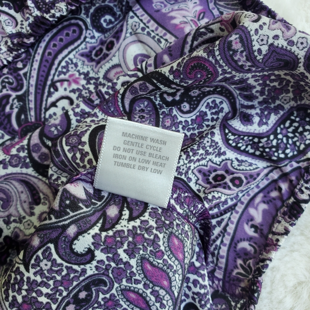 Purple Paisley Women's Top Size XL - Picture 5 of 7